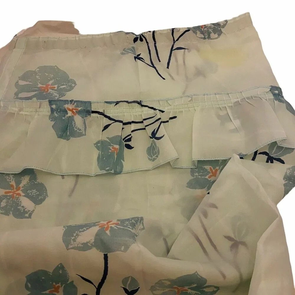 #4368 Blue fabric cloth shower curtain with oriental flower print